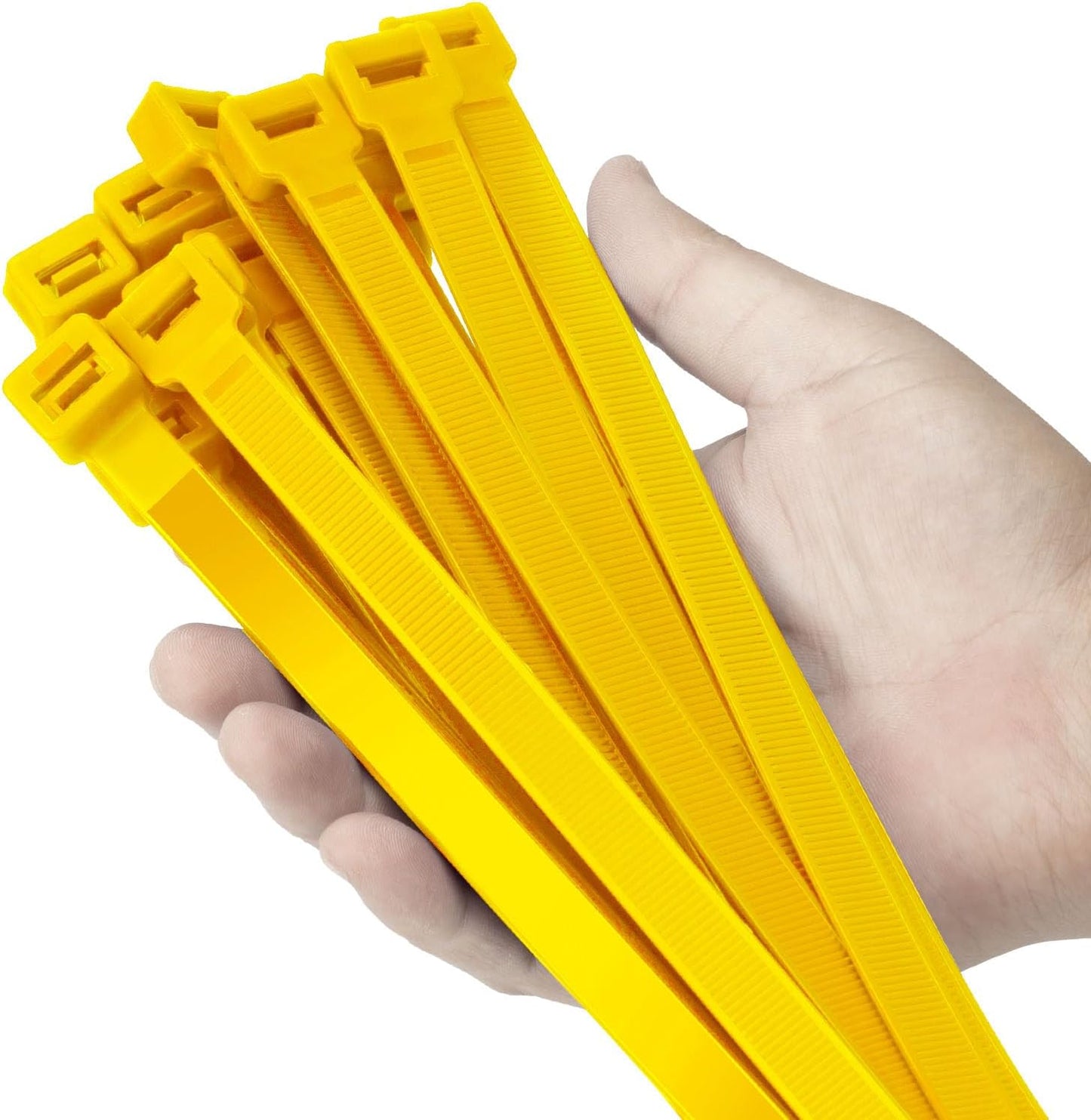 12 inch Yellow Zip Ties Heavy Duty 100 PCS, 250 LBS Ultra Exclusive Strong Plastic Wire Ties, Large Cable Ties Extra Long Tie Wraps, Indoor and Outdoor UV Resistant