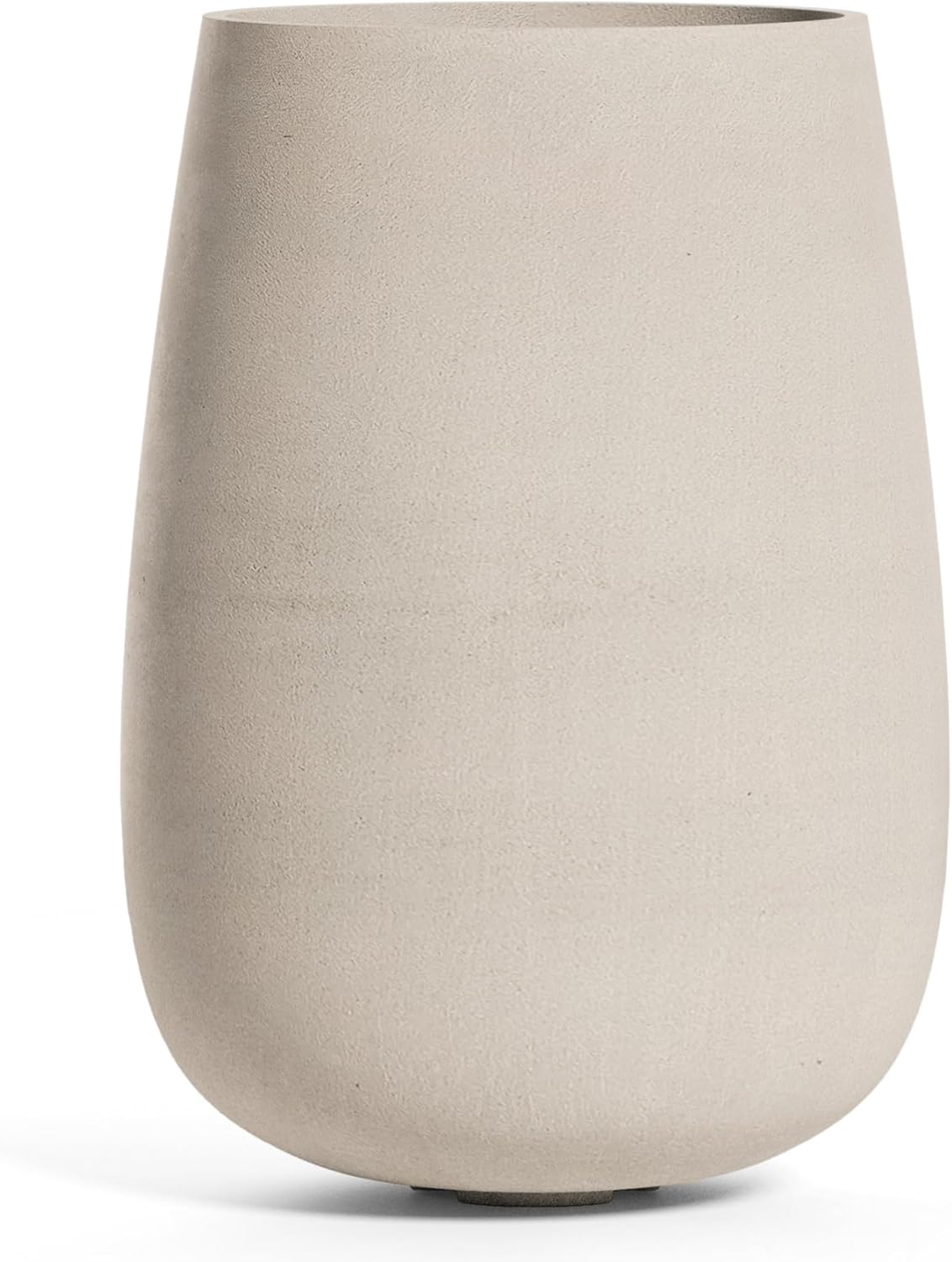 Mondo High Tall Planter – Sand Stone Finish – Fiberglass Indoor/Outdoor and Weather-Resistant Round Planter (25.6" D x 35.6" H Exterior, 20.3" D x 35.4" H Interior)
