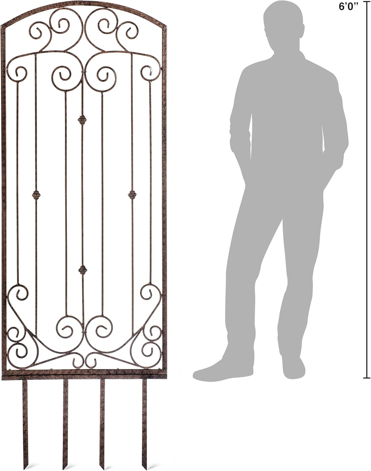 H Potter Trellis Garden Large Wrought Iron Heavy Scroll Metal Decoration Weather Resistant Lawn Patio Screen