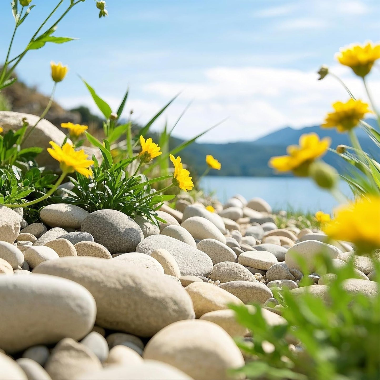 Large River Rocks for Landscaping, 40lbs Aquarium Rocks, 3-4 Inch Colorful Pebbles for Indoor Plants, Natural Stones for Garden Paving Plant Rocks Crafting Walkways