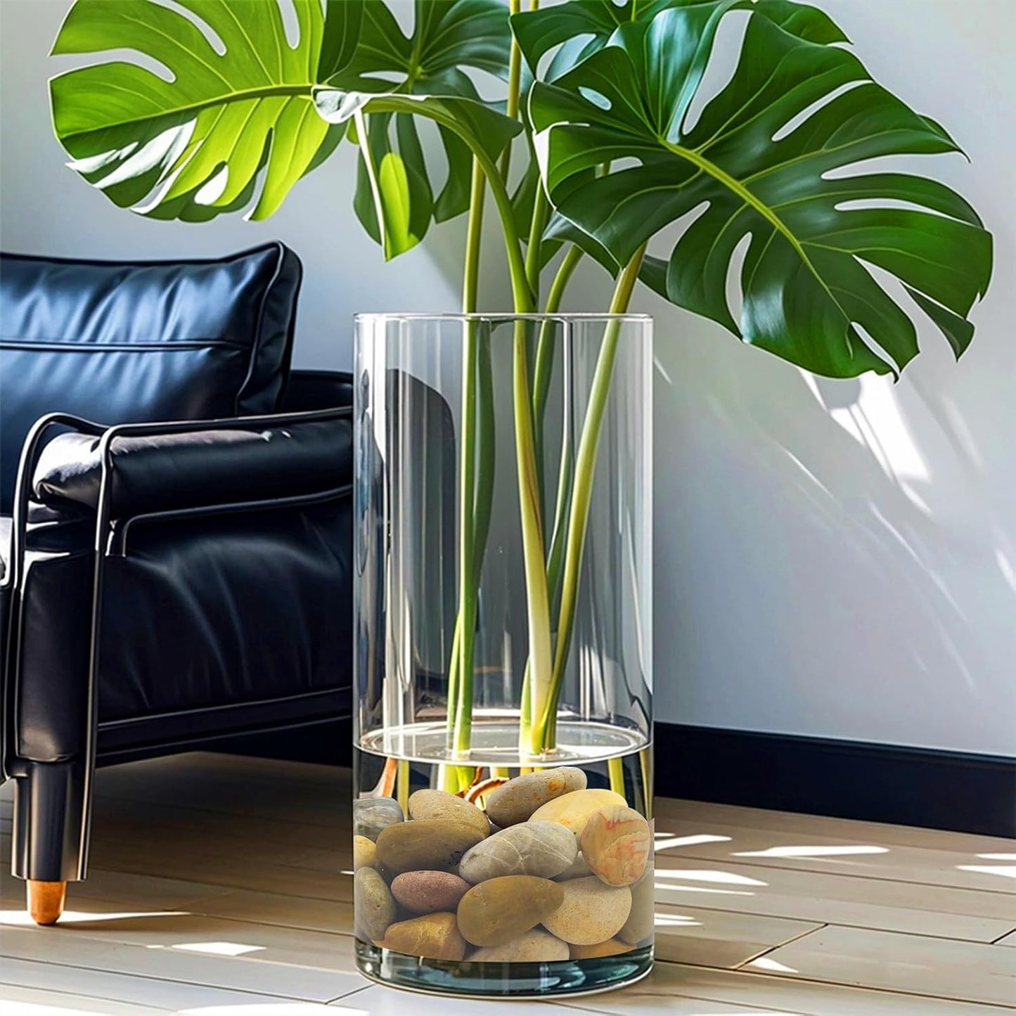 10 lbs River Rocks, 1-2 Inch Natural Pebbles for Plants, Landscaping, Garden, Aquarium, Backyard and Indoor Water Fountains