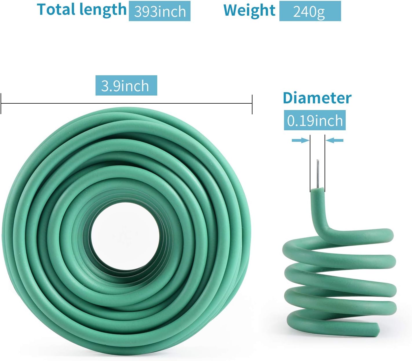 YDSL Soft Plant Tie, Garden Wire Tie for Plants Heavy Duty Reusable Plant Twist Ties for Gardening Home Office (Green, 32.8 feet)