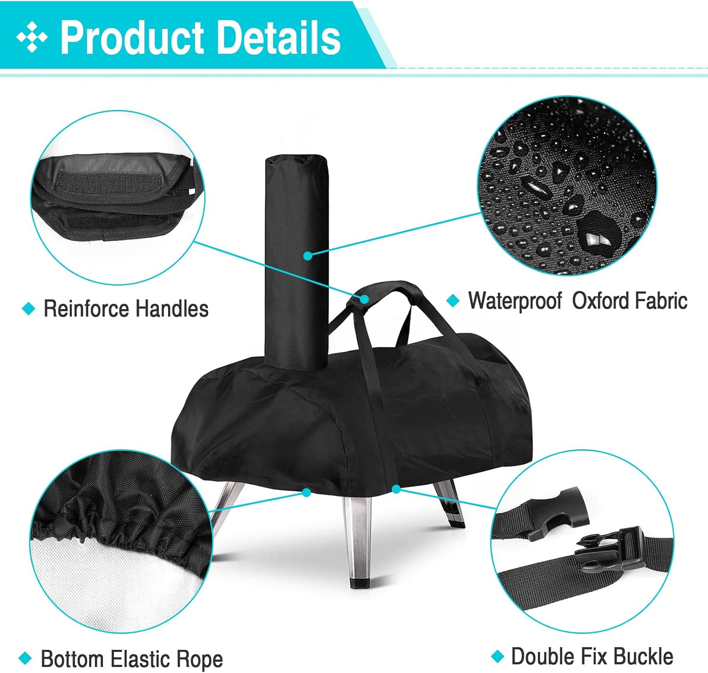 Pizza Oven Cover for BIG HORN and aidpiza 12,TwoPone Waterproof Pizza Oven Accessories Carry Cover for Outdoor