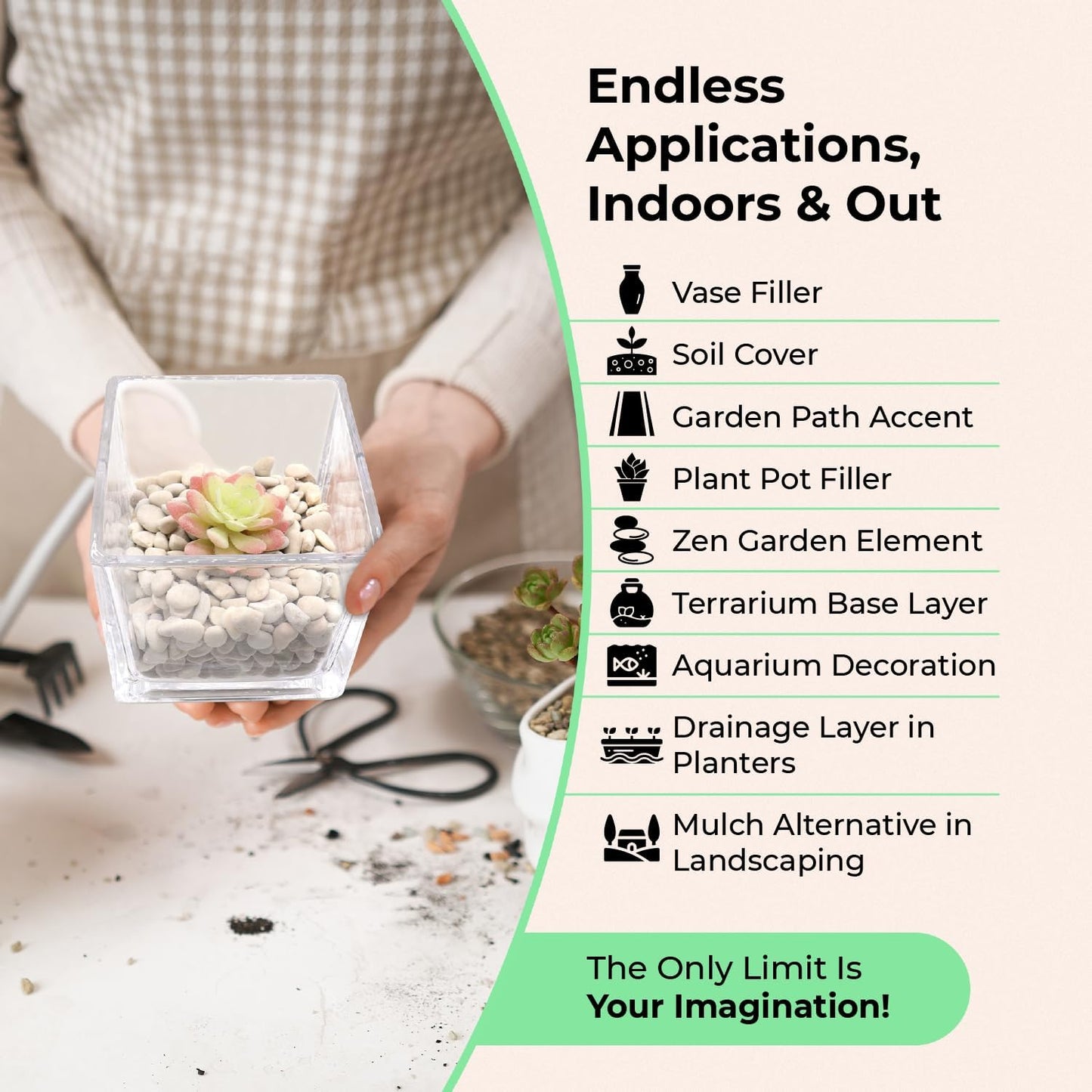 Rocks for Plants.Red Color Decorative Pebbles. 1/5 Inch 10 lbs. for Garden, Landscaping, Indoor, Vase fillers, Crafting, Succulents, pots, Plants (Mini, RED, 10)