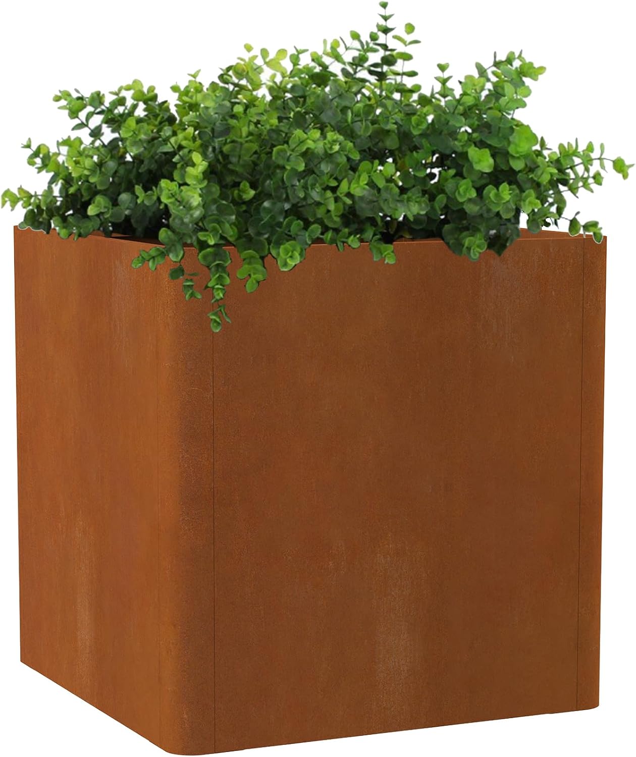 Corten Steel Large Square Planter 26"x26"x26, Cube Metal Planter Pot with Drainage Holes for Outdoor, Large Flower Pots for Patio Deck and Yard