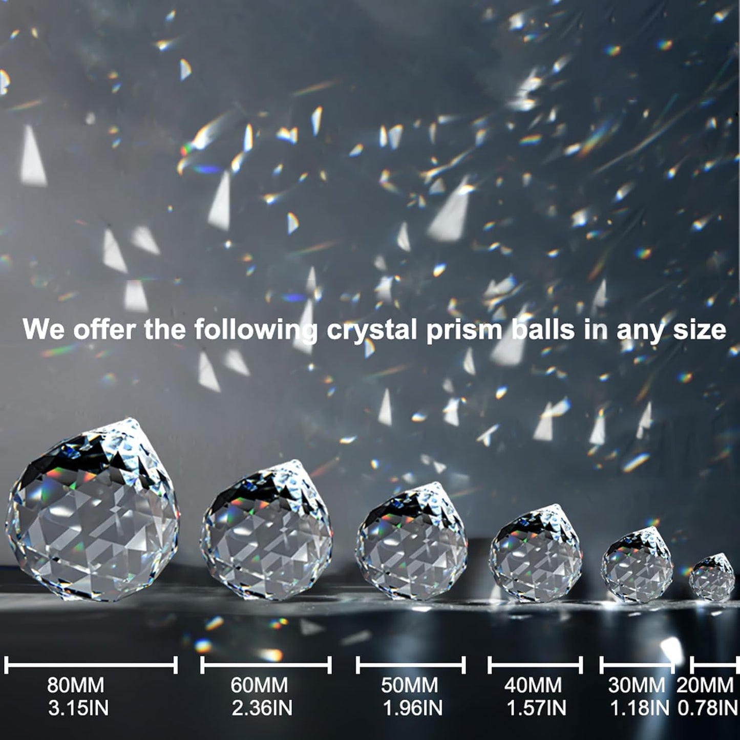 MerryNine 20Pack Crystal Ball 0.8"/20mm Prism Sun Shine Catcher Rainbow Pendants Maker, Hanging Crystals Prisms for Windows, for Feng Shui, for Gift (AB Color)