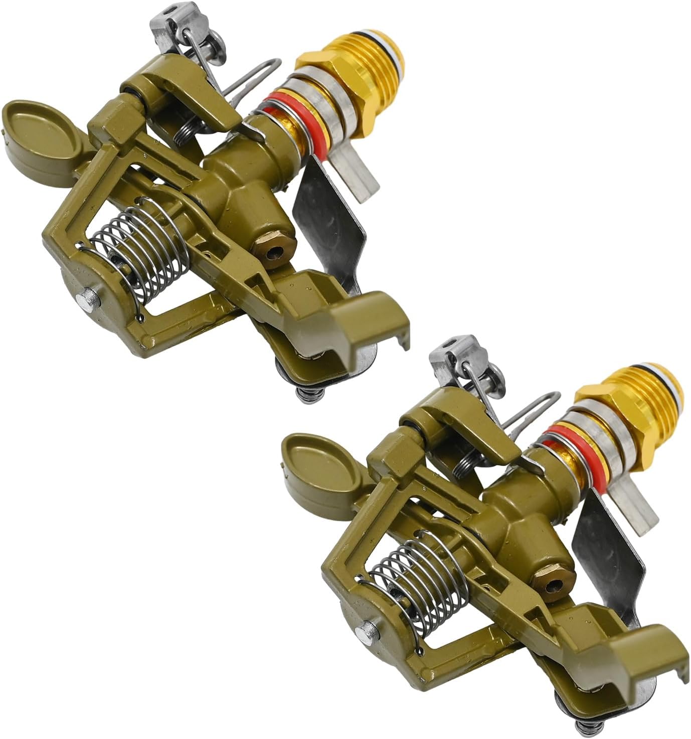 1/2 Inch Brass Impact Sprinkler with Nozzles Adjustable 0-360 Degree Coverage Pattern Heavy Duty Lawn Sprinkler Head for Yard Lawn Grass Patio Garden Irrigation (2Pcs)