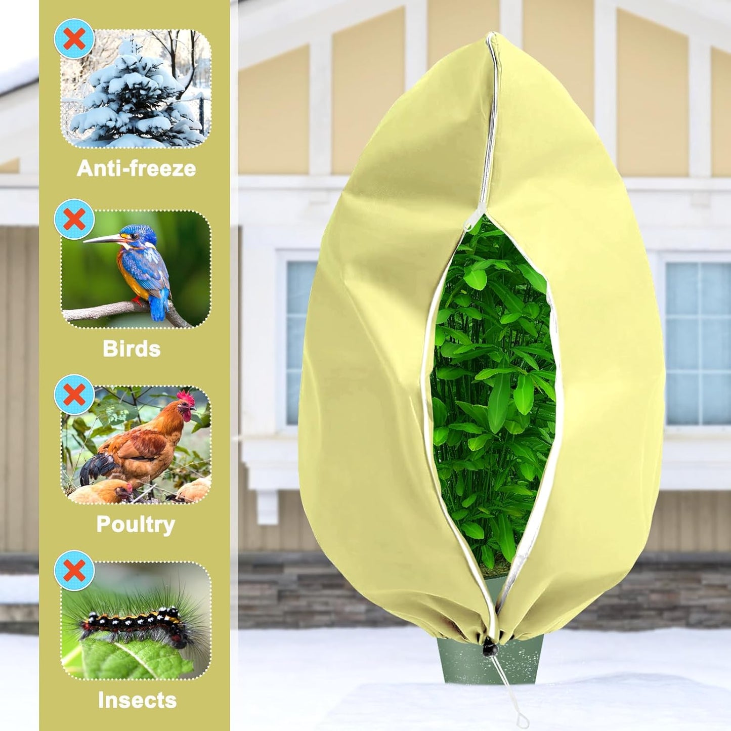 DQS Plant Covers Freeze Protection, 74.8" x90.5" Winter Frost Protection Blankets Frost Cloth,Suitable for Outdoor Winter Frost, Cold Weather, shrubs, Trees, Jackets, and coverings