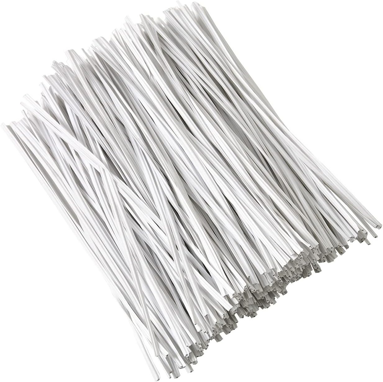 300 pcs 5 inch Plastic White Twist Ties, Cable Ties, for Bags, Gardening Tools