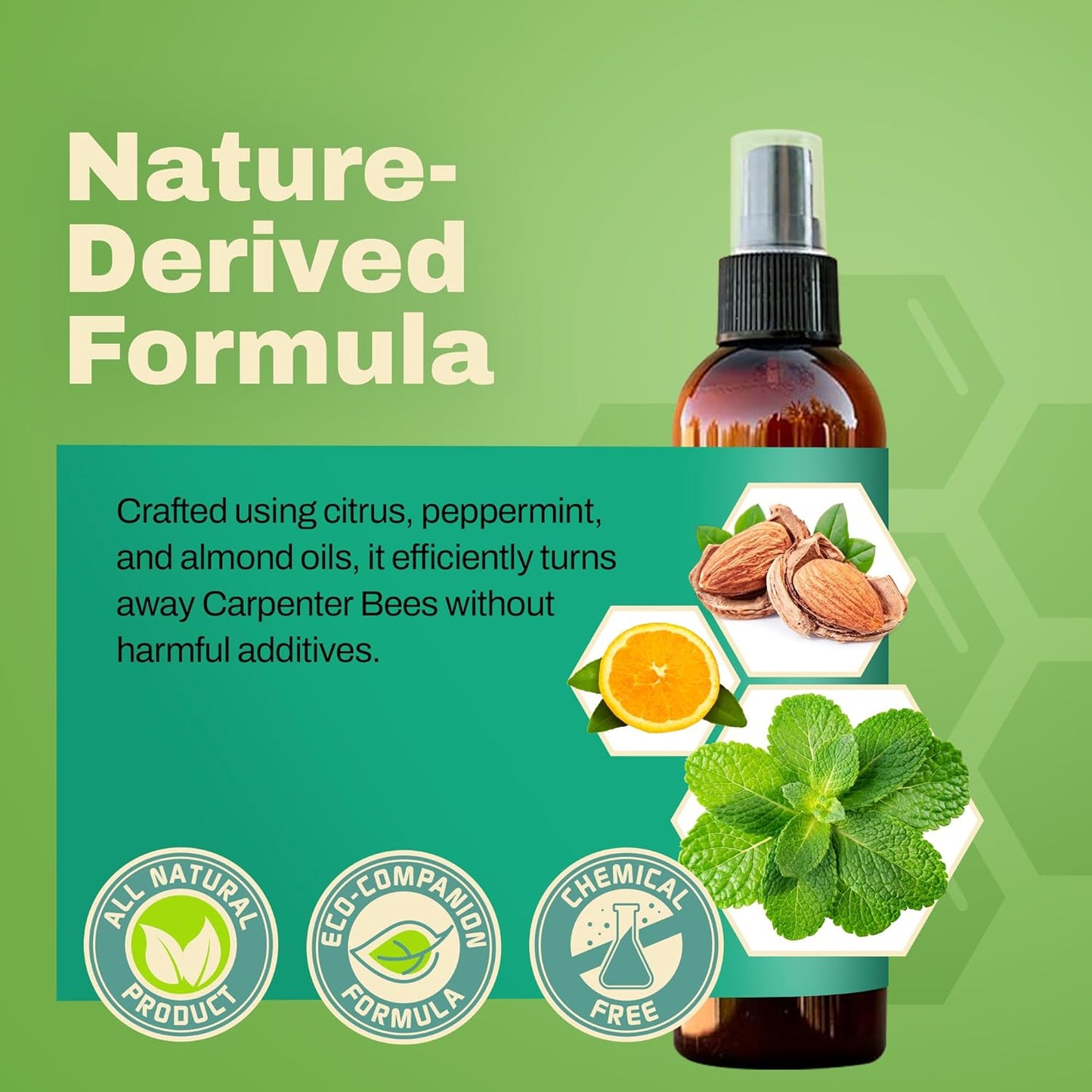 Carpenter Bee Repellent Spray – Organic Citrus Oil Spray for Outdoor Timber Structures and Furniture, 8oz