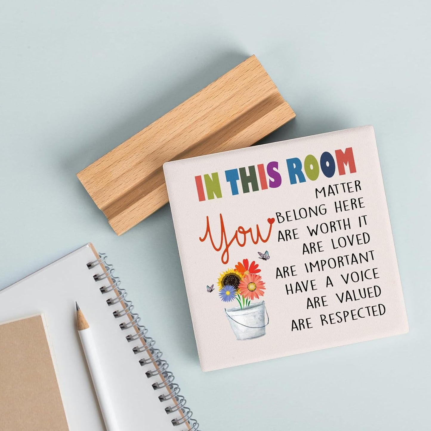 Inspirational Decor Motivational Gifts for women Birthday Christmas, Positive Mental Health Gifts for Her Teenage Girls Boys You are Loved Encouragement Plaque Little Reminders for Office Home