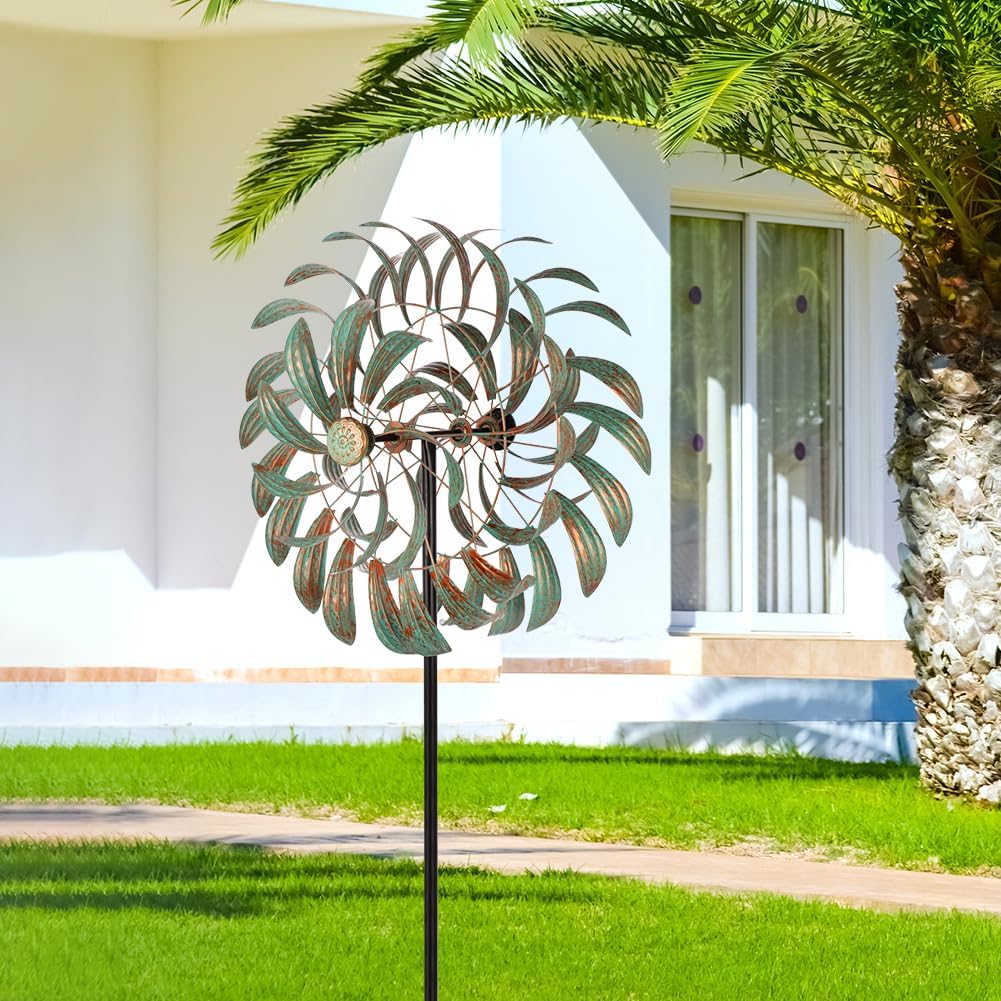 VEWOGARDEN 85” Large Metal Wind Spinners Outdoor Wind Sculpture Yard Art Kinetic Wind Spinners for Yard and Garden Patio Lawn Decor (20 * 85 inches)