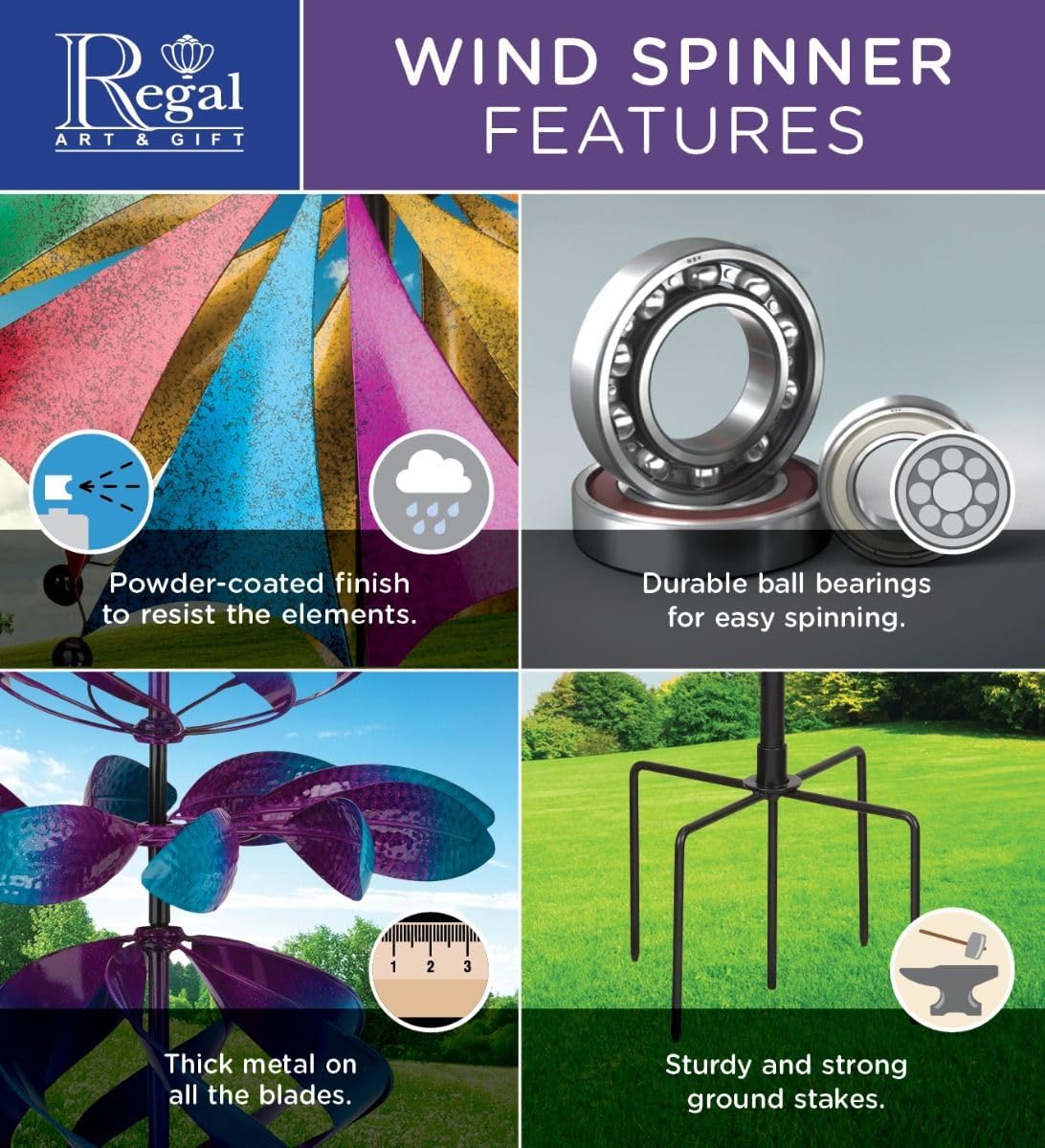 Regal Art & Gift Scare Crow Wind Spinner – Metal Yard Decorations Outdoor | Kinetic Garden Spinner for Lawn, Pathway, or Flower Bed | Weather-Resistant Outdoor Sculpture - 22 Inch