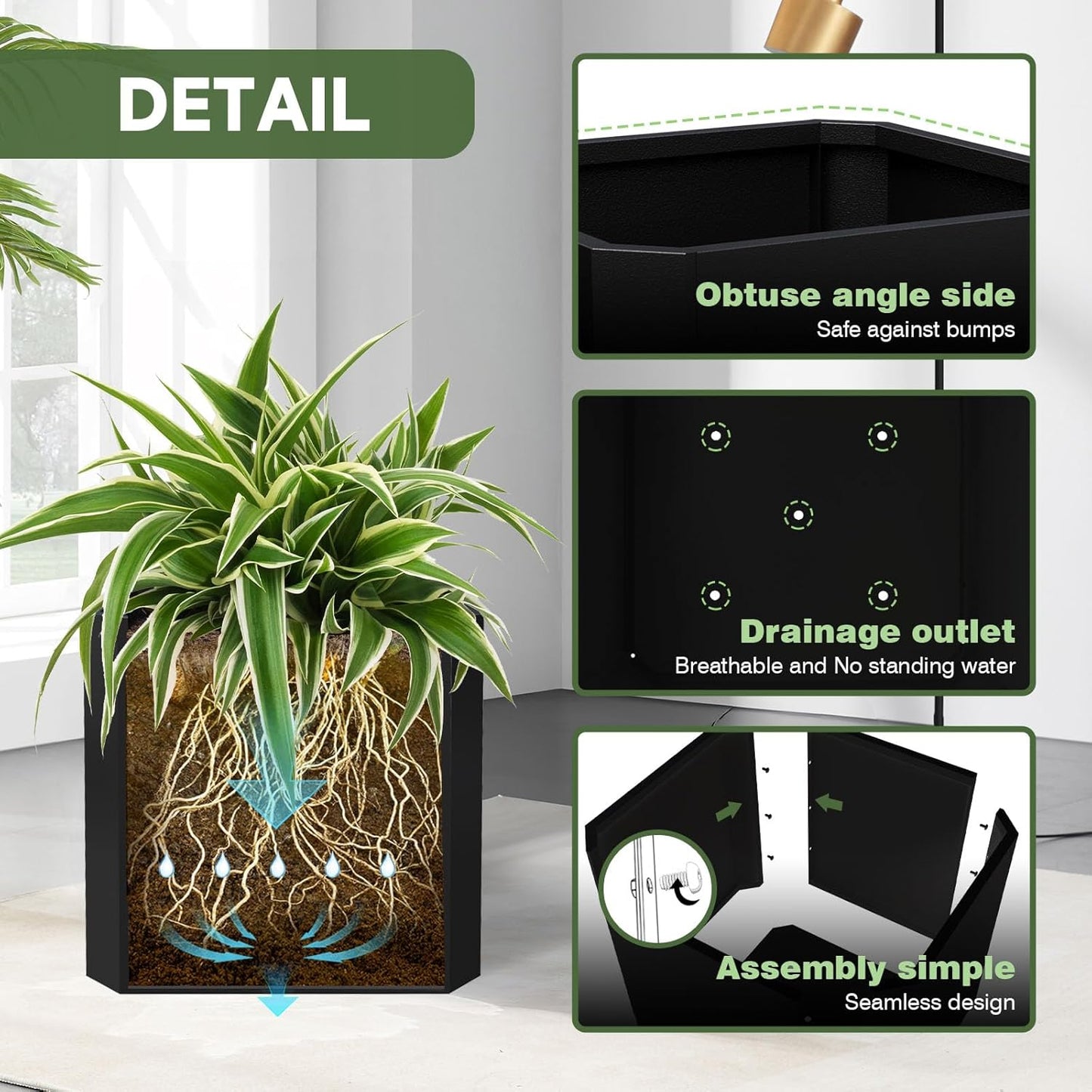 Steel Planter Box-20"x20"x20"-Large Square Planter Box-Outdoor Indoor-Cube Steel Planter Heavy Duty Black Metal Planter Flower Pot Commercial Residential for Home Garden Porch Hotel Patio