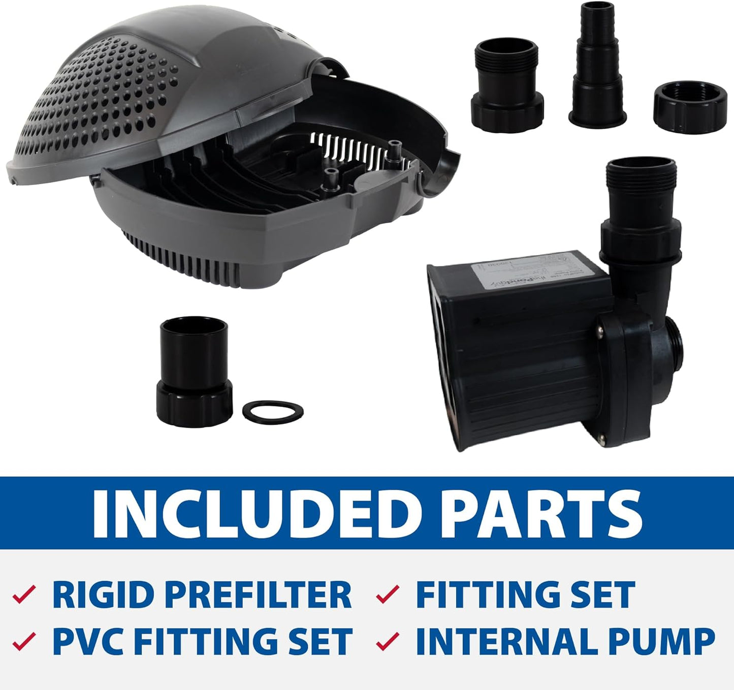 The Pond Guy SolidFlo G2 Submersible Pump for Small Ponds, Water Gardens & Waterfalls, Quiet, Durable, and Efficient Flow, Easy DIY Setup, 600 GPH