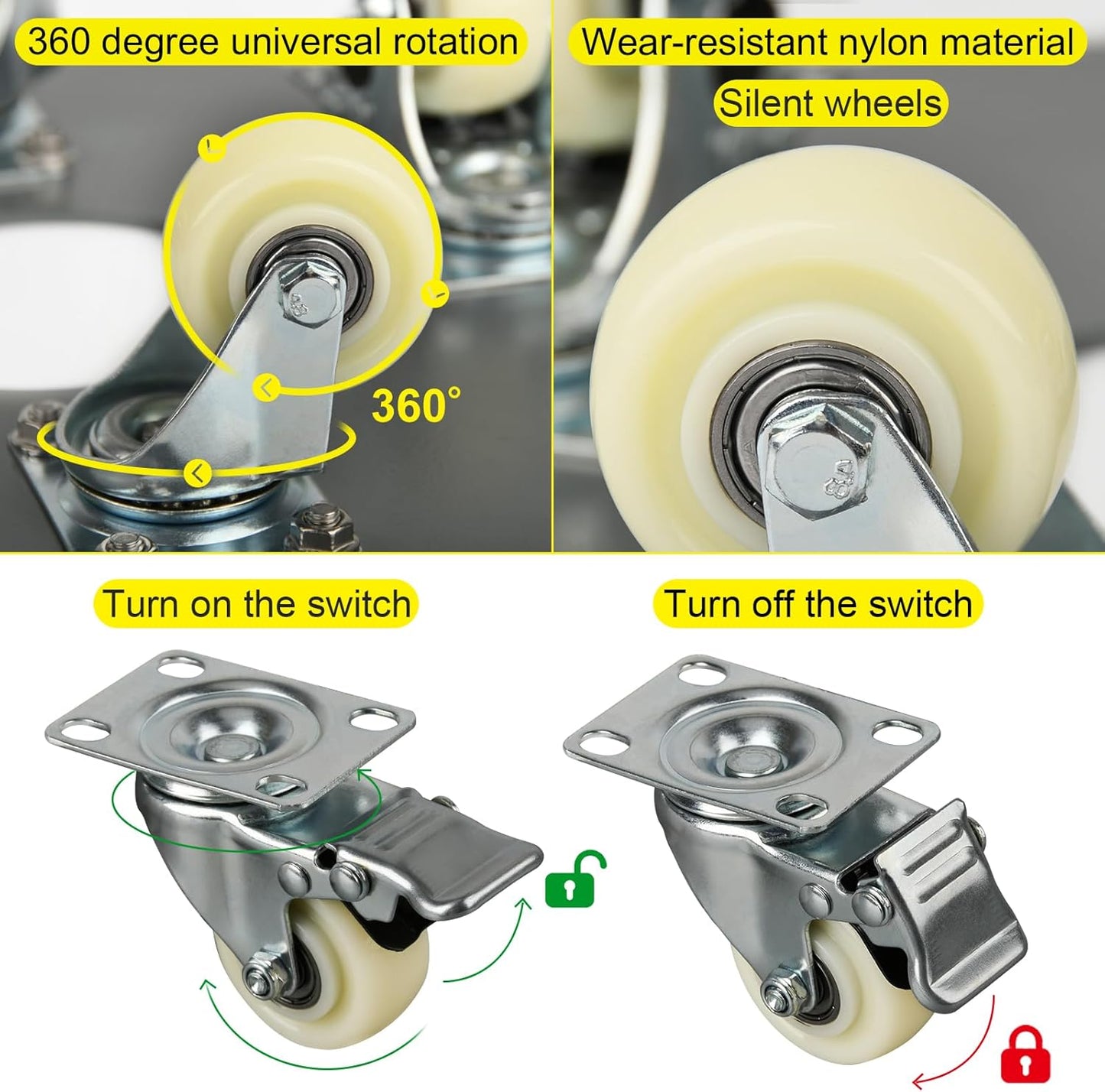 Plant Dolly with Wheels, Heavy Duty 480lbs Plant Caddy with Wheels, Indoor/Outdoor Rolling Plant Stand Cart with Casters for Garden Home Flower Pot Mover 12inch