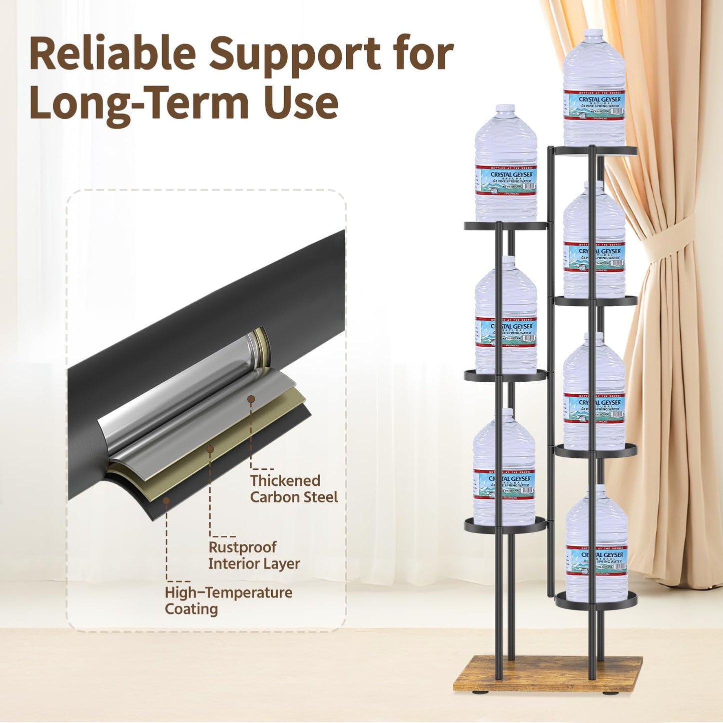 LASZOLA Black 7 Tier Plant Stand Indoor Heavy Duty Metal Planter Flower Holder Rack, Multi Modern Narrow Organizer, Floor Vertical Tower, Spiral Sturdy Decorate for House Bathroom Office Living Room