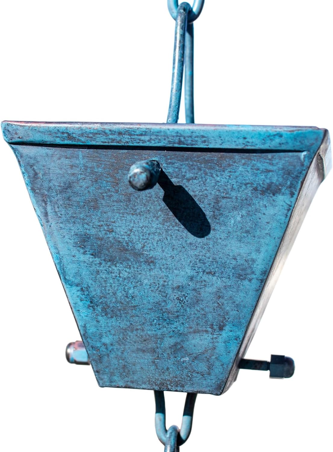 Nutshell Stores Medium Square Cups Rain Chain - Patina - 12 Feet