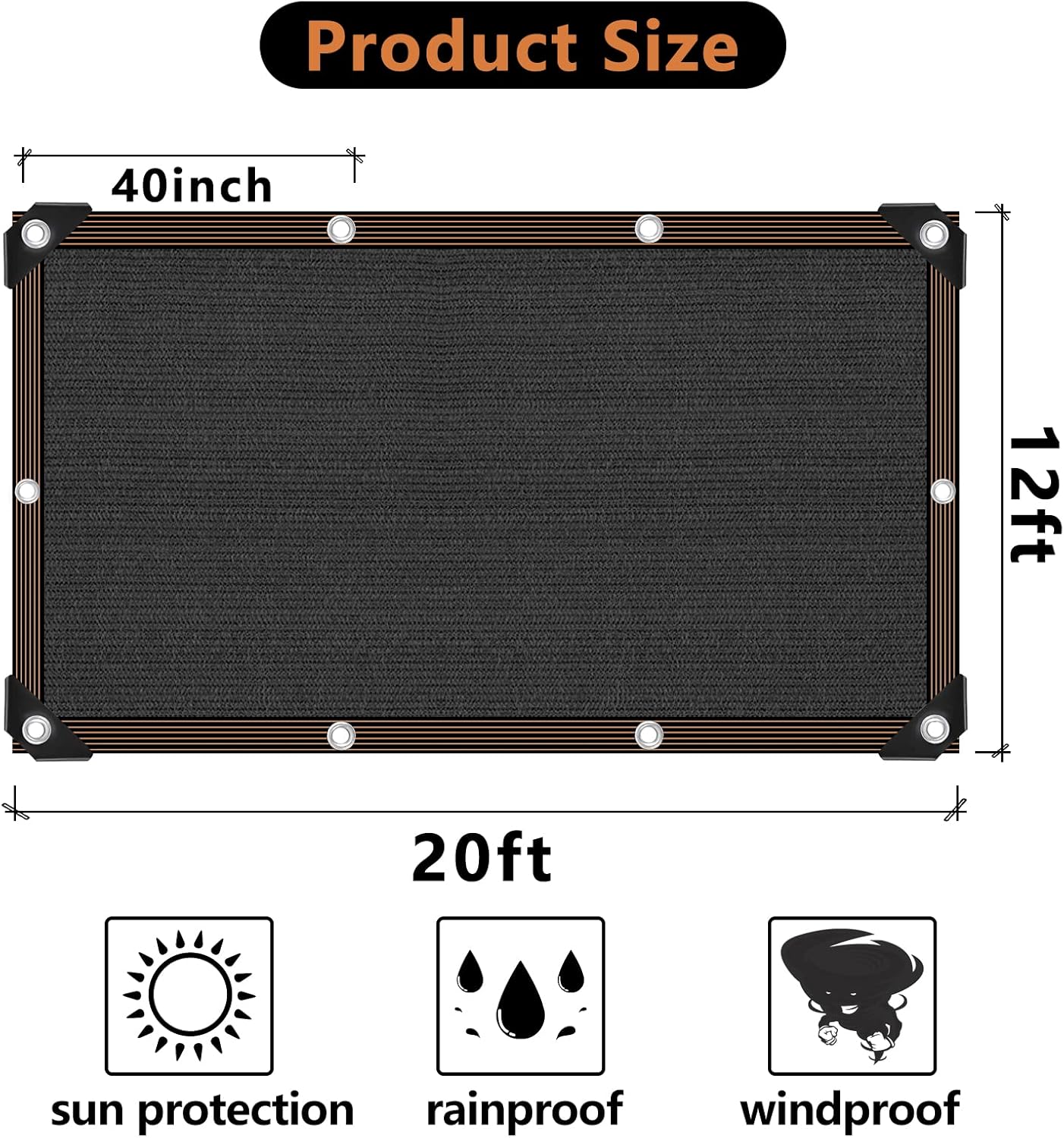 90% Shade Cloth for Garden -12 x 20 FT Durable Mesh Tarp with Grommets, Sunblock Net for Patio for Plants Greenhouse Outdoor Pergola Sun Shade Neting for Chicken Coop Cover