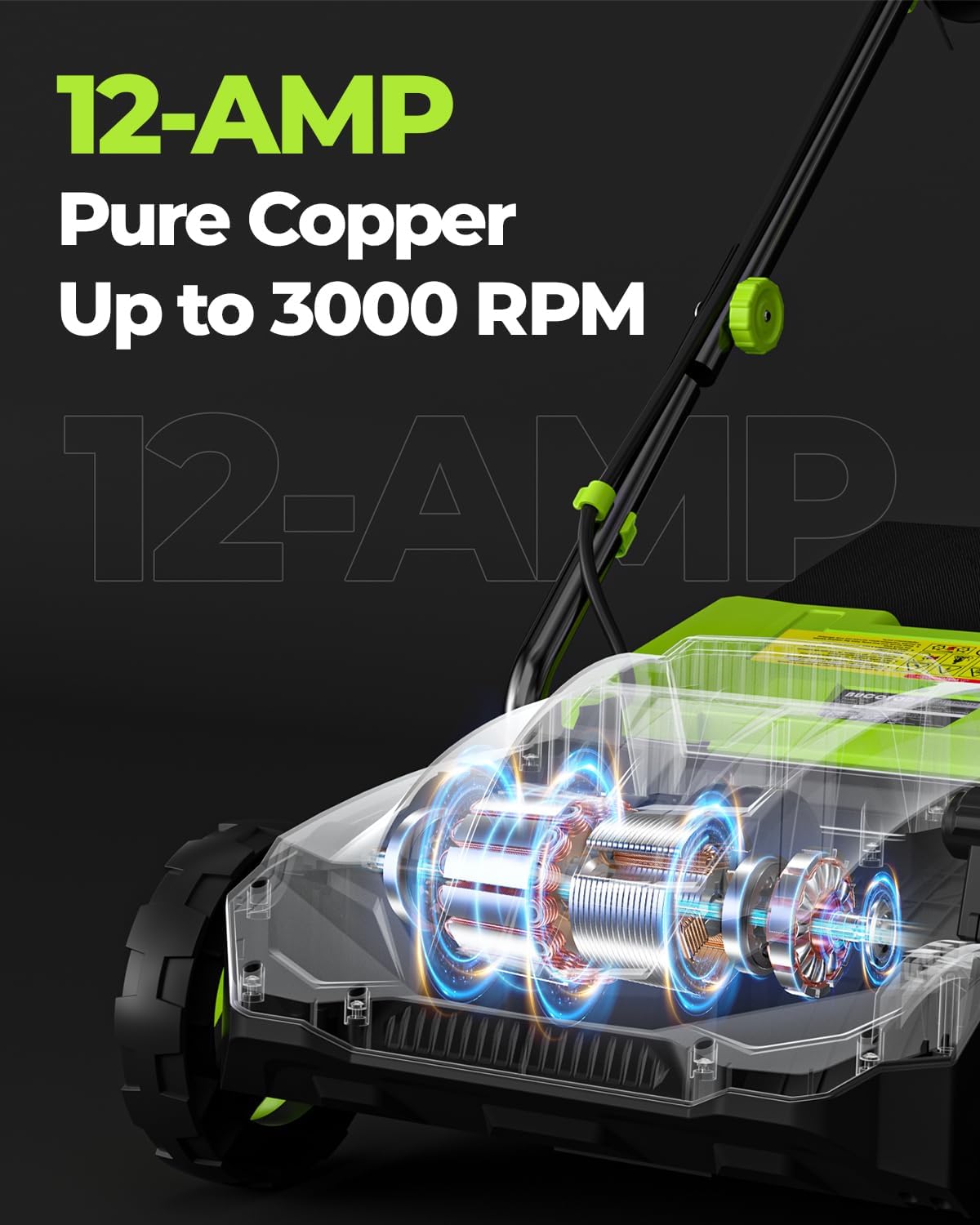 2-in-1 Electric Dethatcher and Scarifier, 13-Inch Raking & Scarifying, Turf Dethatcher & with 4-Position Height Adjustment, 14.5 gal Removable Thatch Bag for Lawn Health