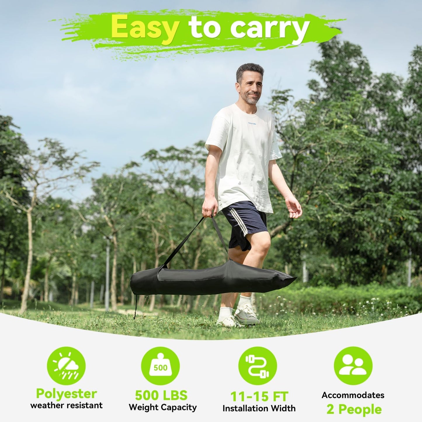 Double Hammock for 2 Person, Handwoven Cotton Rope Hammock with Spreader Bar Without Stand - Indoor & Outdoor Use for Patio, Poolside, Backyard (Grey)