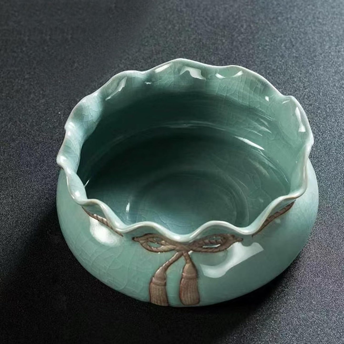 Lotus Bowl Planter, Lotus Bowls for Planting in Water Indoors, Ceramic Planters for Indoor Plants, Thickened Round Planter, for Succulent Plants Leak-Proof Design (Cornucopia)