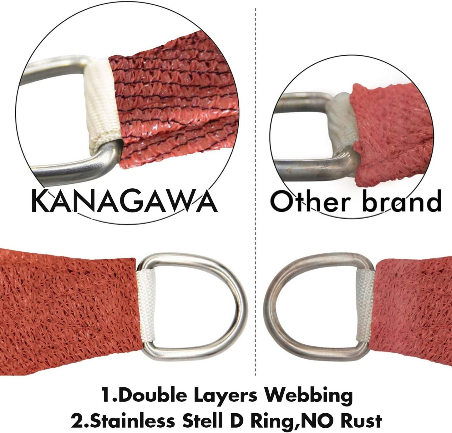 KANAGAWA 6'X8' Rust Red Custom Size Sun Shade Sail Rectangle UV Block Canopy Cover for Patio Backyard Lawn Garden Outdoor (Customized Available)