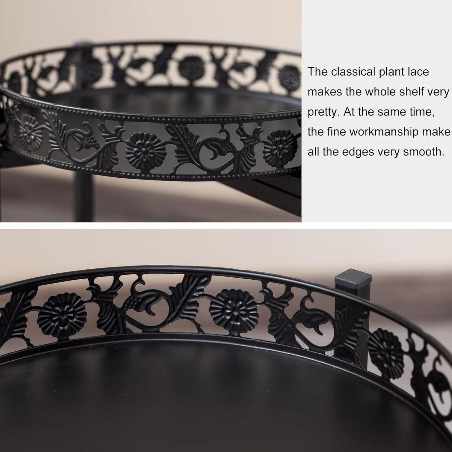 COPREE 3-tier Plant Stand, Space-Saving Iron Planter Shelves Flower Pot Organizer Rack Multiple Flower Pot Display Holder Shelf Indoor Outdoor Heavy Duty Planter Shelving Unit