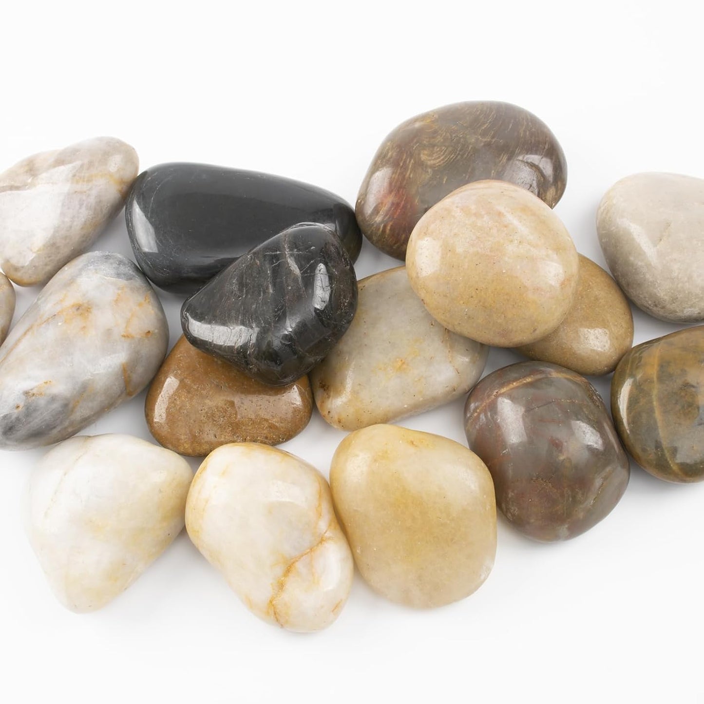 40lbs 2-3 Inch River Rocks, Decorative Mixed Pebbles for Garden Landscaping, Indoor Plants, Fish Tanks, Vases, and Succulents – Ideal for Home Decoration and Outdoor Gardens (Mixed, Weight: 40 LB)