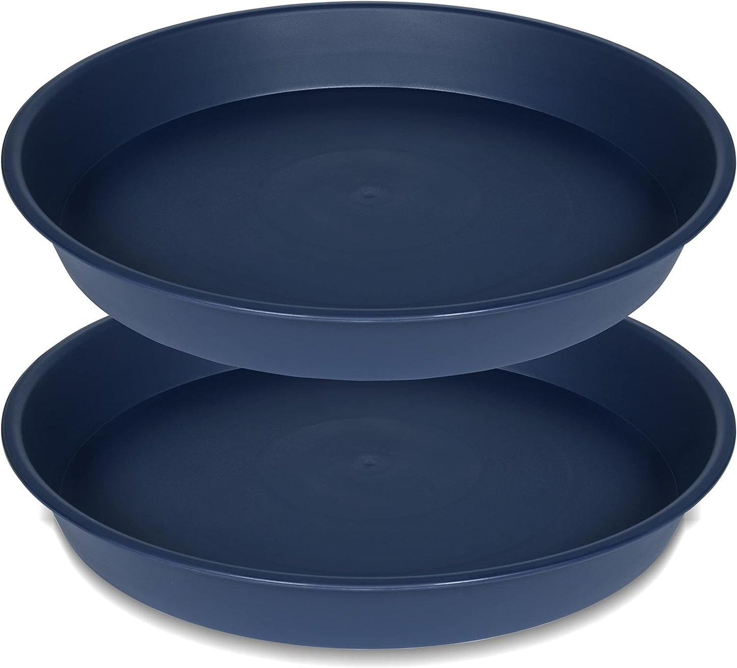 2 Pack of 18 19 inch Plant Saucer Drip Tray (16.6 inch Base), Heavy Duty Deep Plant Saucers for Pots, Plastic Flower Planter Water Trays for Indoors Outdoor (19", Blue)