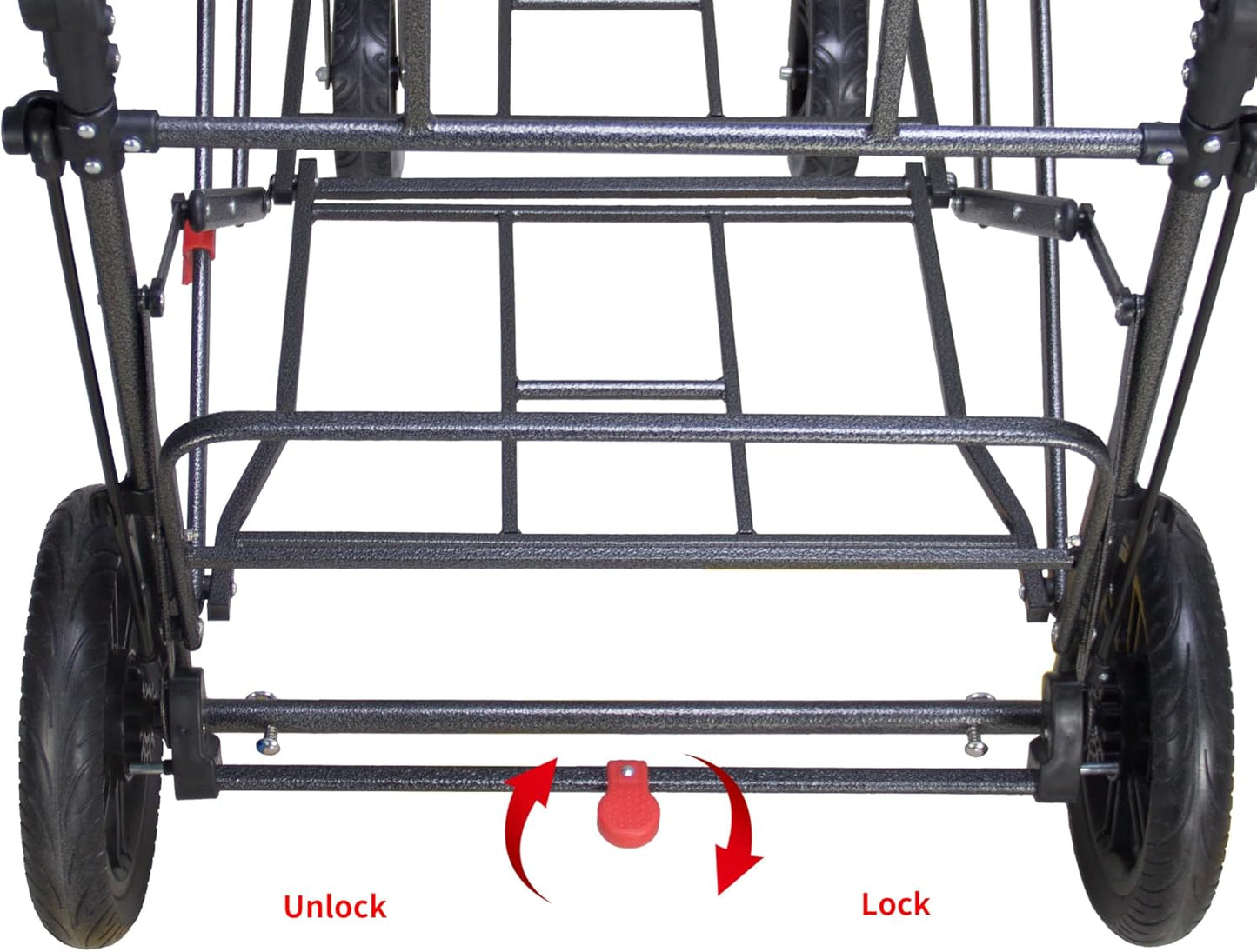 TMZ Collapsible Foldable Wagon Cart with Quick-Release Wheels and 2 Seats, Heavy Duty Wagon 265LBS Load Capacity for Camping Garden Shopping (Grey)