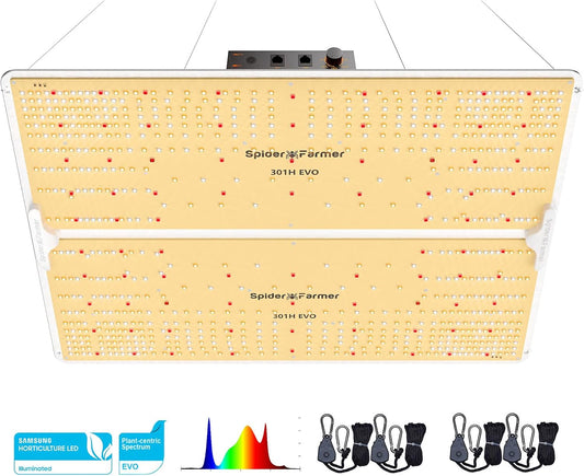 Spider Farmer SF4000, Samsung LM301H EVO Led Grow Light, Full Spectrum Plant Lights, 450W Dimmable & High Efficiency & Deeper Penetration Commercial Lamps for Seedling Veg & Bloom in 4x4 Grow Tent