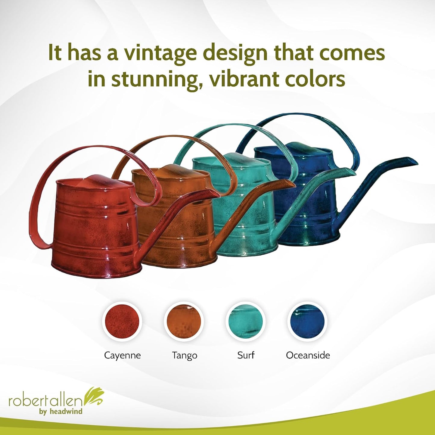 ROBERT ALLEN MPT01505 Danbury Metal Watering Can, Surf Light Blue