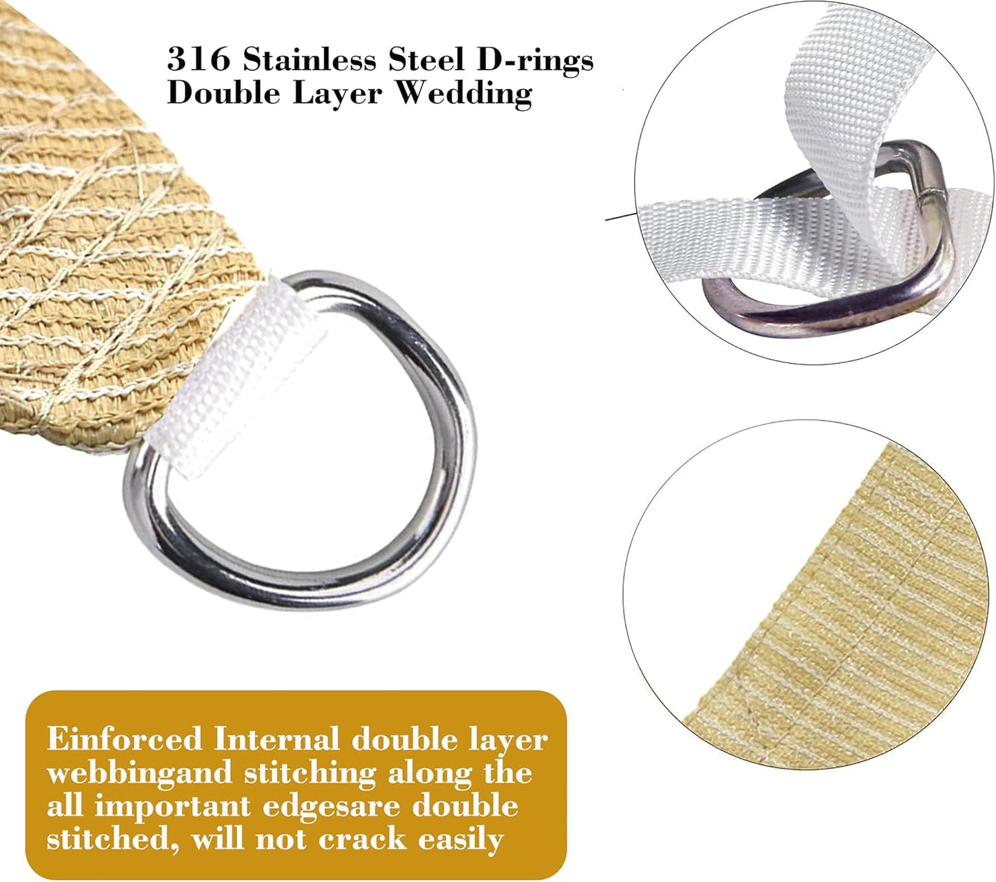 6' x 13' Beige Rectangle Sun Shade Sail SSP1212 Canopy Durable Fabric UV Block Awning,We Make Custom Orders