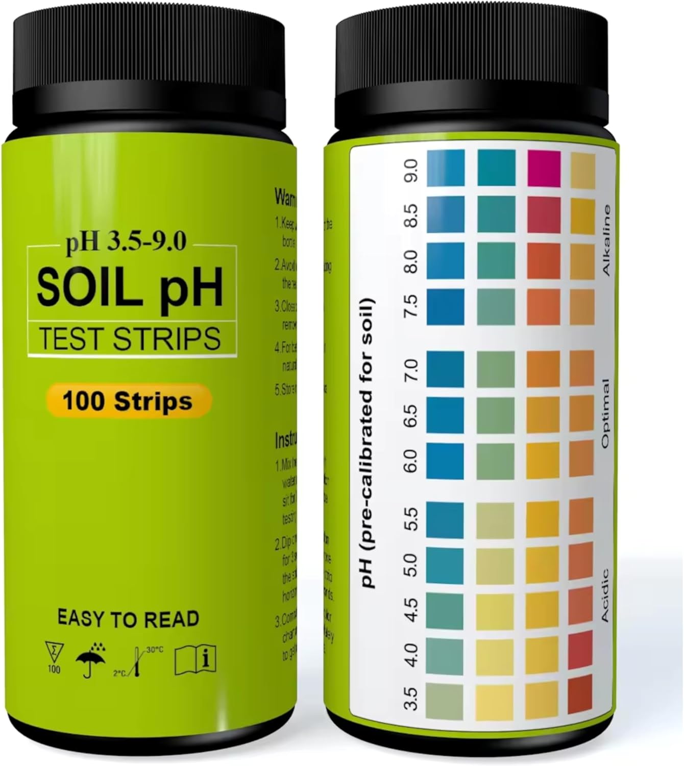 Sper Scientific 310007 Soil pH Test Strips - Quick and Accurate Testing for Home Gardening, Farming & Landscaping - Measures pH 3.5 to 9.0-100 Easy-to-Use Strips for Optimal Plant Growth - 2 pc