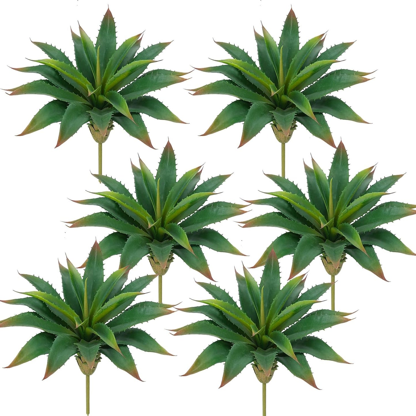 HUAESIN Artificial Succulents Aloe Plants, 6PCS 12.5 Inches Large Artificial Agave Plants UV Resistant Fake Agave Planters for Indoor and Outdoor Home Wedding Festival Arrangement