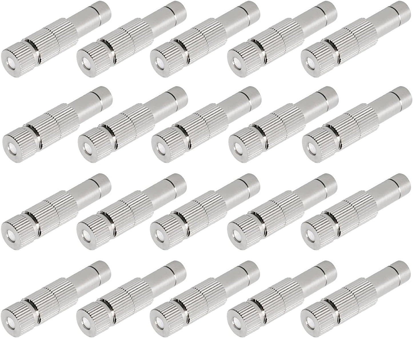 20pcs Brass Mister Nozzles, 6mm Misting Nozzles for Outdoor Cooling System, Landscaping, Air Humidification, Greenhouse Irrigation (with Filter, 0.006"/0.15mm Orifice)