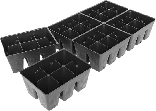 Handy Pantry Black Plastic Garden Tray Inserts - 10 Sheets of 36 Planting Pot Cells Each - 2x3 Nested x6 Configuration - Perforated - Nursery, Greenhouse, Gardening