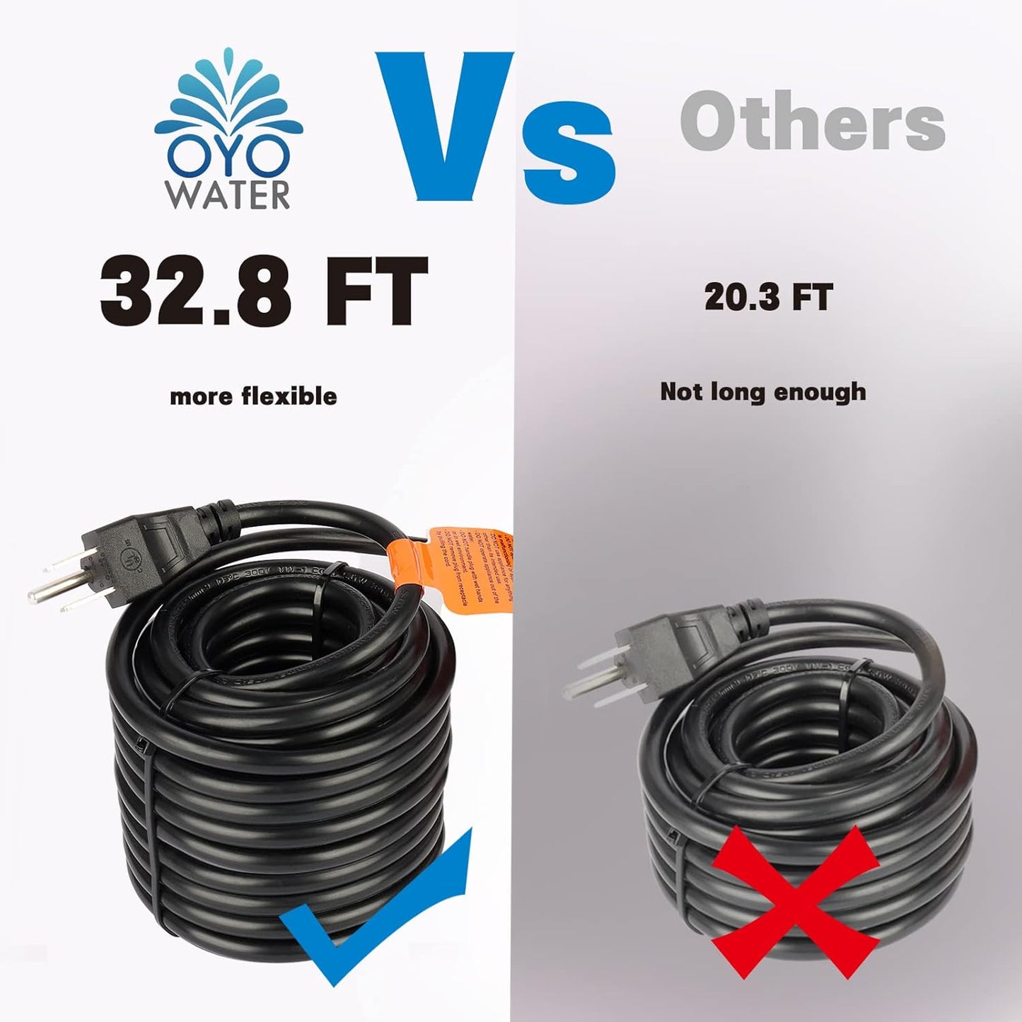 OYO WATER Outdoor Extra Large 11800gph-850W 32.8FT Pond Water-fall & Kio Fish Fountain-s& Garden Pump Submersible IPX8: Long 32.8FT Cord Smart-er&Quieter Duck&Yard&Patio Ponds Pumps,1 Barrier Pump Bag