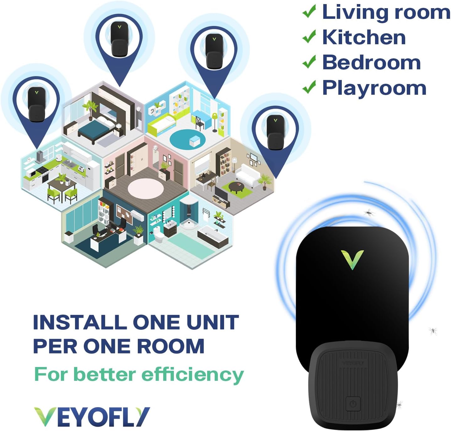 VEYOFLY Fly Trap Indoor Refill, Fruit Fly Traps, Gnat Traps for House,Fly Catcher, Fly Trap,Plug in Catch for Fruit Flies,Moths,Gnats, Mosquito Trap (Pack of 10 Refills-Black)