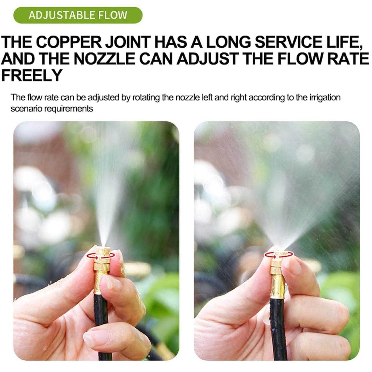 Drip Irrigation Kit Automatic Watering System for Potted Plants, 360 Degree Adjustable Copper Micro Sprinklers, Quick Connect Tubing Fittings for Garden, Lawn, Patio, Balcony(15 Nozzles Ⅱ)