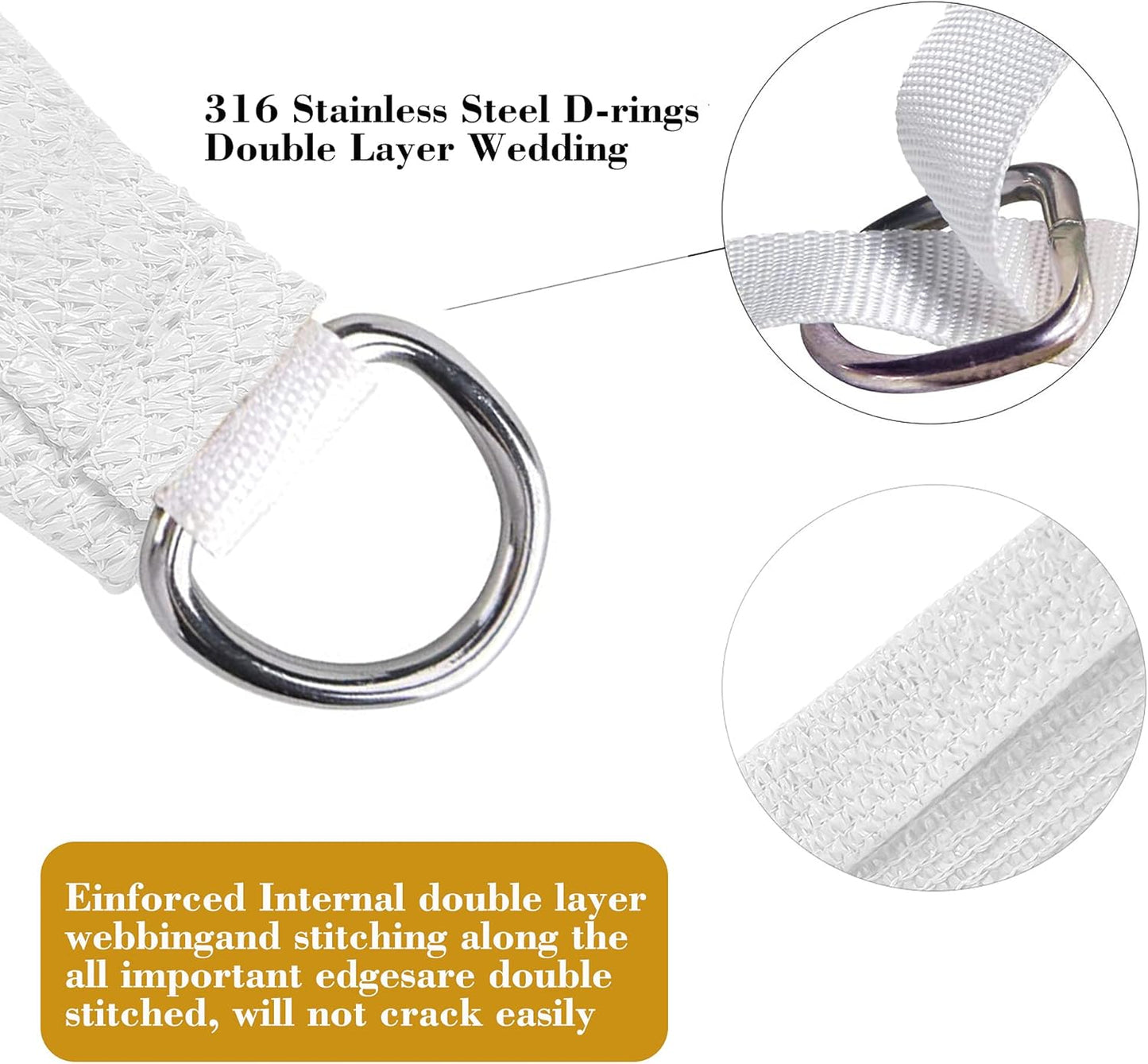 23' x 24' White Rectangle Sun Shade Sail SSP1212 Canopy Durable Fabric UV Block Awning,We Make Custom Orders