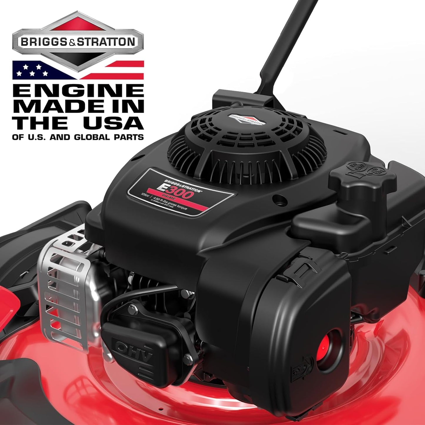 PowerSmart 21 in. Gas Lawn Mower with 125cc Briggs and Stratton E300 Engine, 2-in-1 Push Mower with Mulching & Side-Discharge