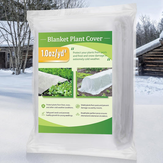 Alphatool Plant Covers Freeze Protection - 10 ft x 30 ft Frost Cloths Blankets for Outdoor Plants, 1.0oz/yd² Non-Woven Fabric Floating Row Cover, Thick Garden Covers for Raised Beds
