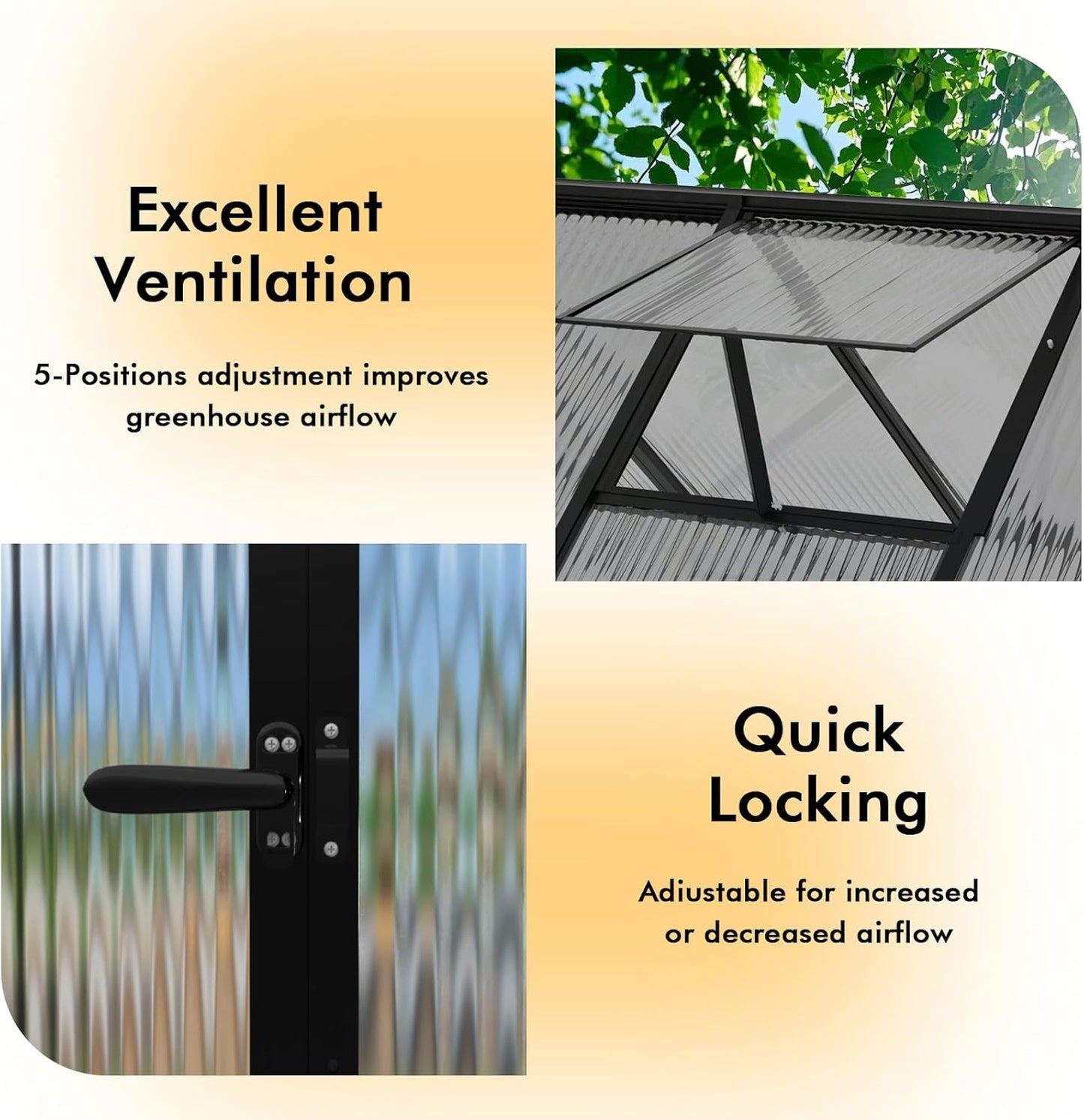 6×8FT Greenhouse for Outdoors, Large Walk in Greenhouse Kit and Winter Garden Planting, Enhanced Aluminum Green Houses for Outside Withstands Strong Wind or Heavy Snow to Protect Vegetables or Plants