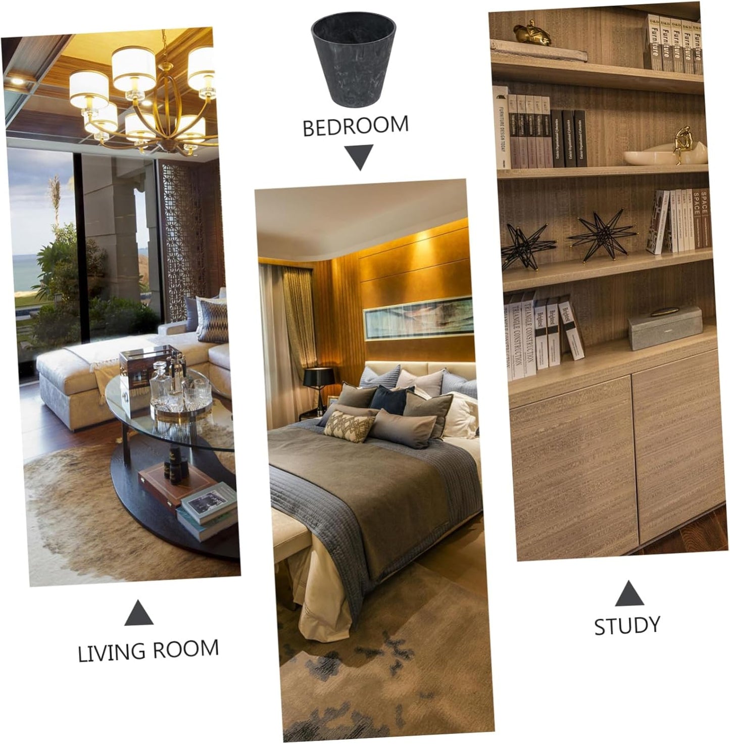 Nordic Style Plastic Flower Pot Planter with PP Resin Frost-Resistant Indoor Outdoor Garden Plant Container for Succulent Office Decor in Grey Blue