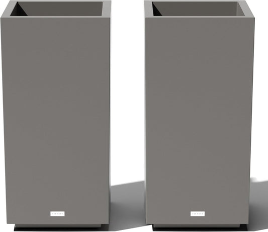 Veradek Block Series Pedestal Planter - Tall Planter for Indoor or Outdoor Front Porch | All-Weather Use with Removable Insert Bucket | Modern Décor for Flowers, Tall Trees, Faux Plants