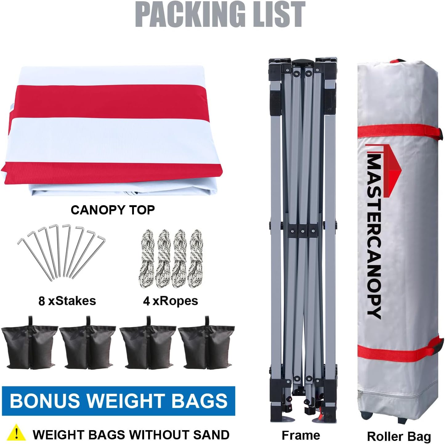 MASTERCANOPY Durable Pop-up Canopy Tent with Roller Bag (10x10, American Flag)