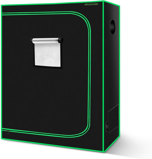 MELONFARM 4x2 Grow Tent, 48"x24"x72'' High Reflective 600D Diamond Mylar Canvas with Observation Window and Floor Tray for Hydroponic Indoor Plant Growing