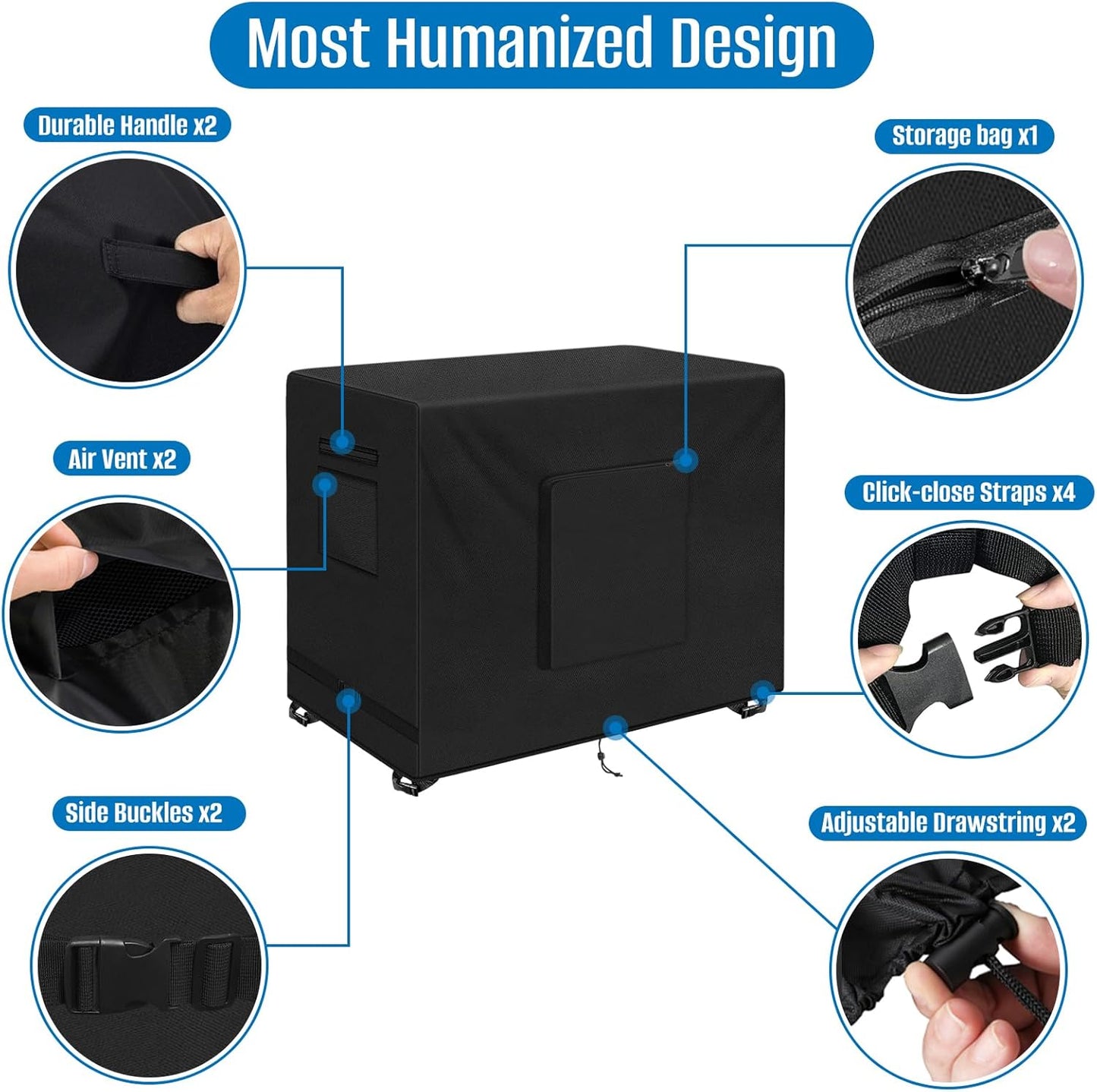 SIRUITON Outdoor Bar Cart Cover for 40 Inch BBQ Food Prep Table, Heavy Duty 600D Oxford Fabric Outdoor Dining Cart/BBQ/Worktable Metal Movable Table Waterproof Cover